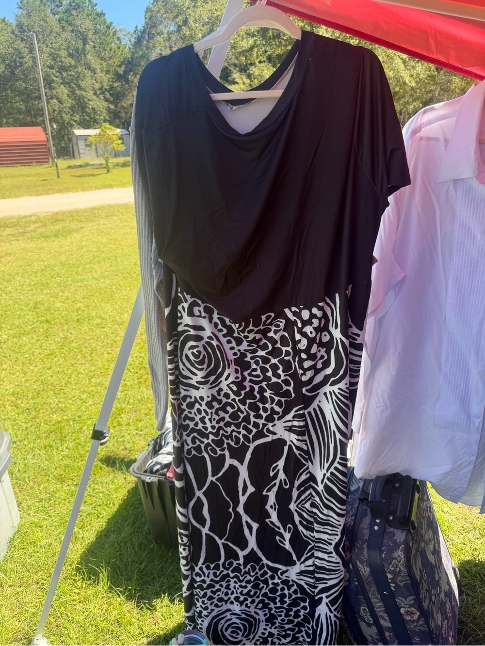 Black & White Floral Maxi Dress - Classic Women's Maxi